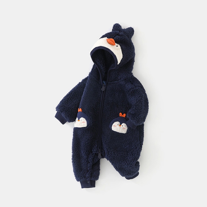 Baby Boy Padded and Thickened Cute Penguin Romper