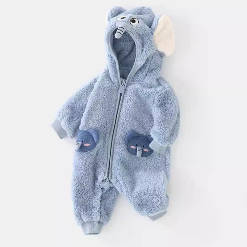 Baby Boy Padded and Thickened Cute Elephant Romper