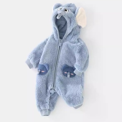 Baby Boy Padded and Thickened Cute Elephant Romper
