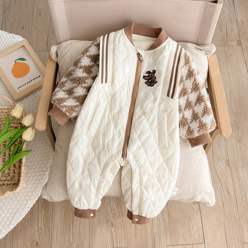 Baby Boy Thickened Padded Cute Puppy Romper