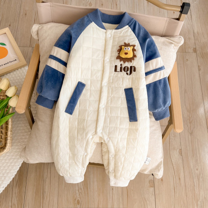 Baby Boy Thickened Padded Cute Lion Romper