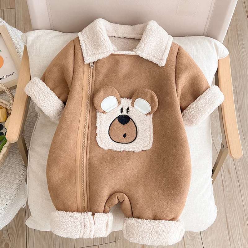 Baby Girl/Boy Faux Fur One Thickened Bear Romper
