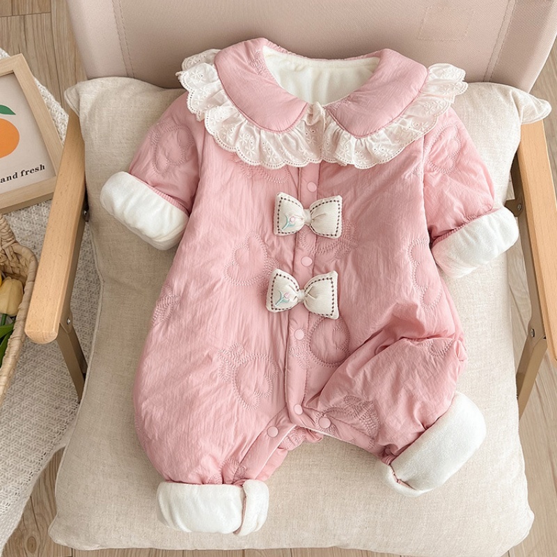 Baby Girl Princess Style Super Cute Butterfly Thickening Romper