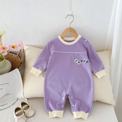 Baby Girl Alphabet EmbroideryLong Sleeve Romper