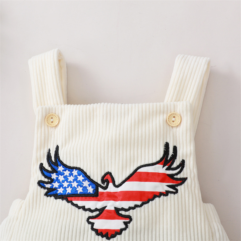 Baby Girl/Boy Towel Embroidered Eagle Independence Day Sling Bodysuit