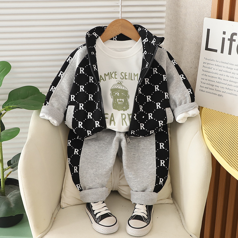 3pcs Baby Boy Long Sleeve Colour Blocking Casual Set
