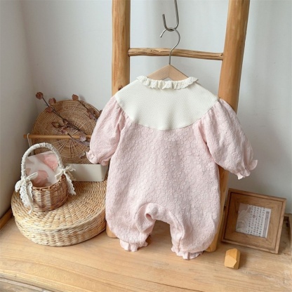 Baby Girl Cute Little Bow Tie Flower Long Sleeve Romper