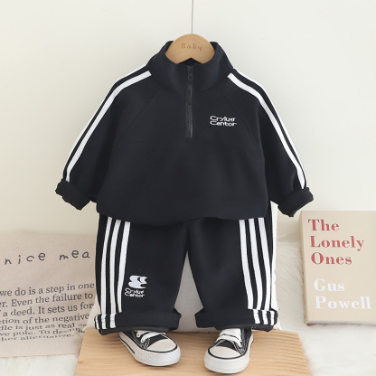 2pcs Baby Boy Sweatshirt Sport Casual Set
