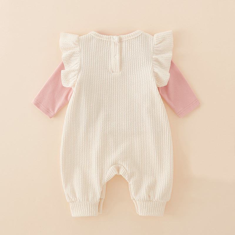 2pcs Baby Girl Cute Bunny Long Sleeve Romper Set