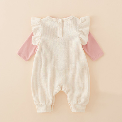 2pcs Baby Girl Cute Bunny Long Sleeve Romper Set