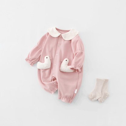 Baby Girl Princess Style Cute Chick Long Sleeve Romper