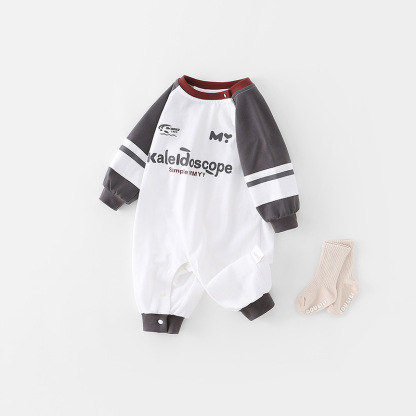 Baby Boy Alphabetical Simplicity Long Sleeve Romper