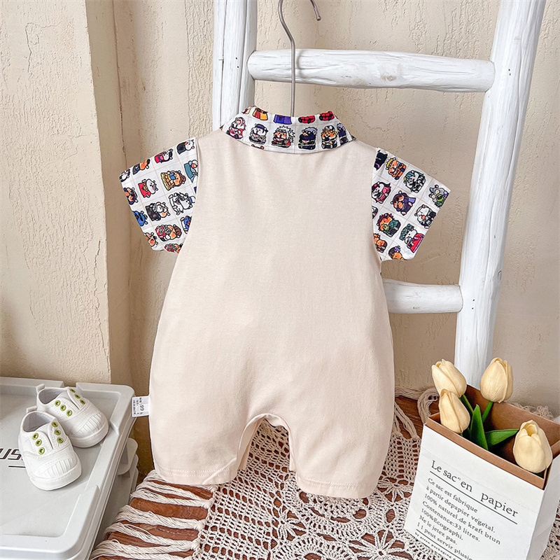 Baby Boy/Girl Cute Cartoon Panda Short Sleeve Romper