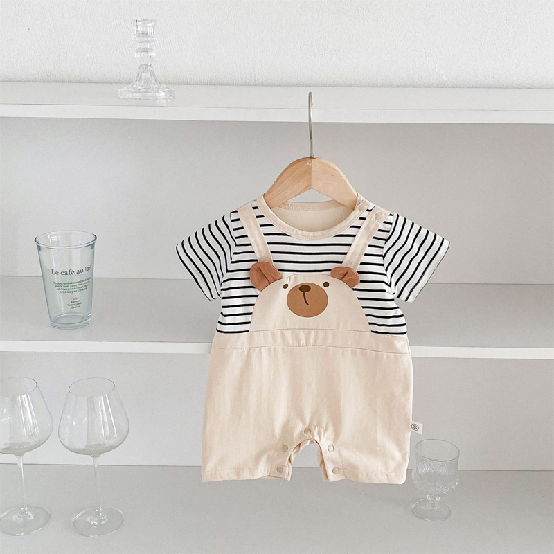 Baby Boy/Girl Cute Cartoon Panda Short Sleeve Romper-kissminis