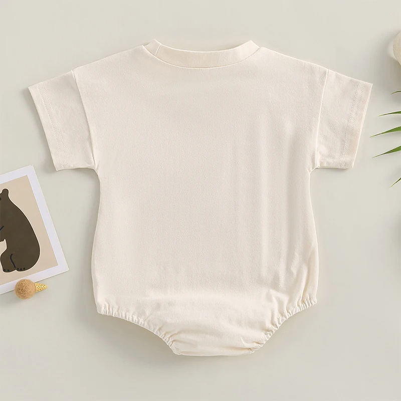 Baby Boy/Girl Independence Day USA Alphabet Eagle Print Short Sleeve Bodysuit