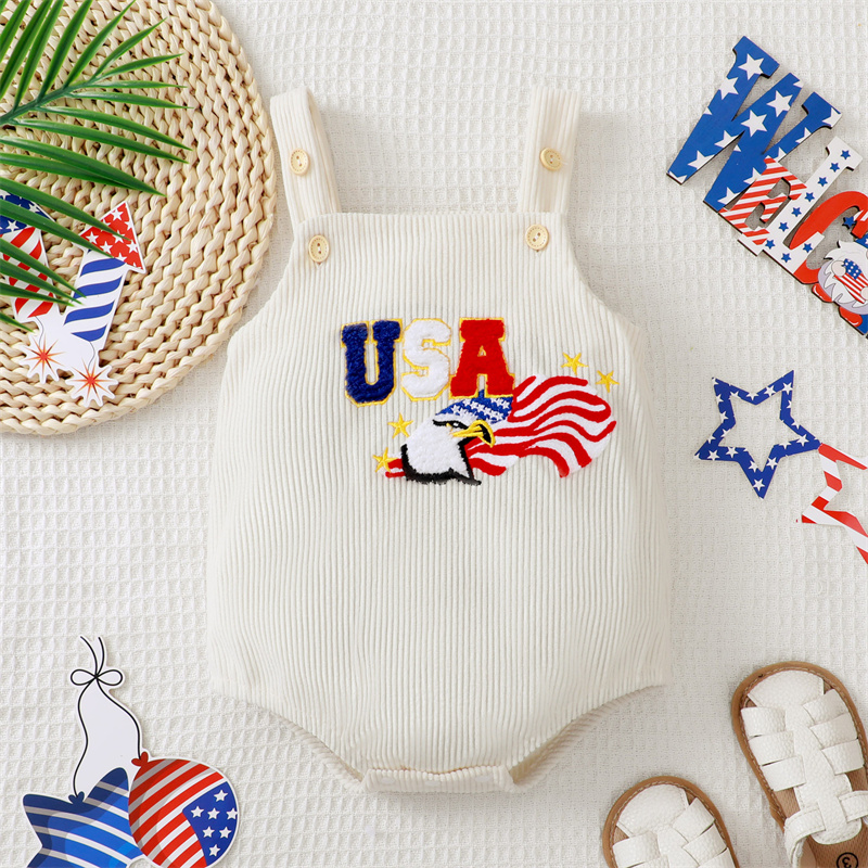 Baby Girl/Boy Independence Day Alphabet USA Bodysuit