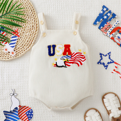 Baby Girl/Boy Independence Day Alphabet USA Bodysuit