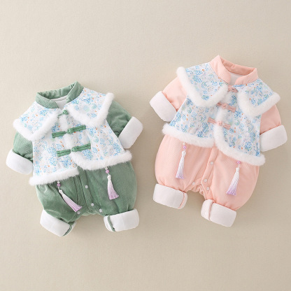 Baby Winter Floral Print Romper