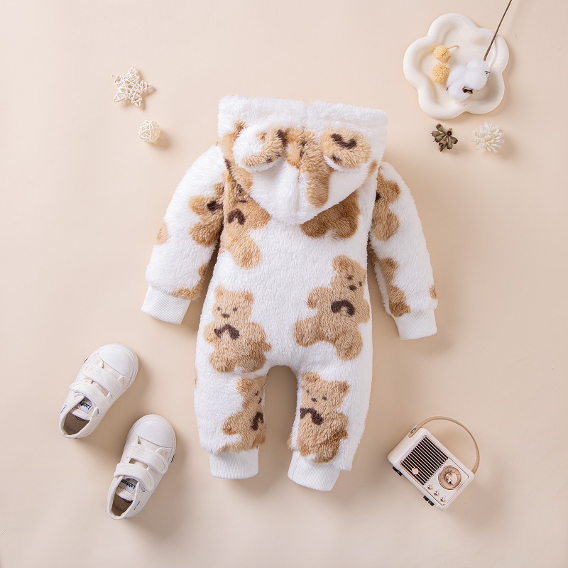 Baby Boy Cute Bear Hooded Romper
