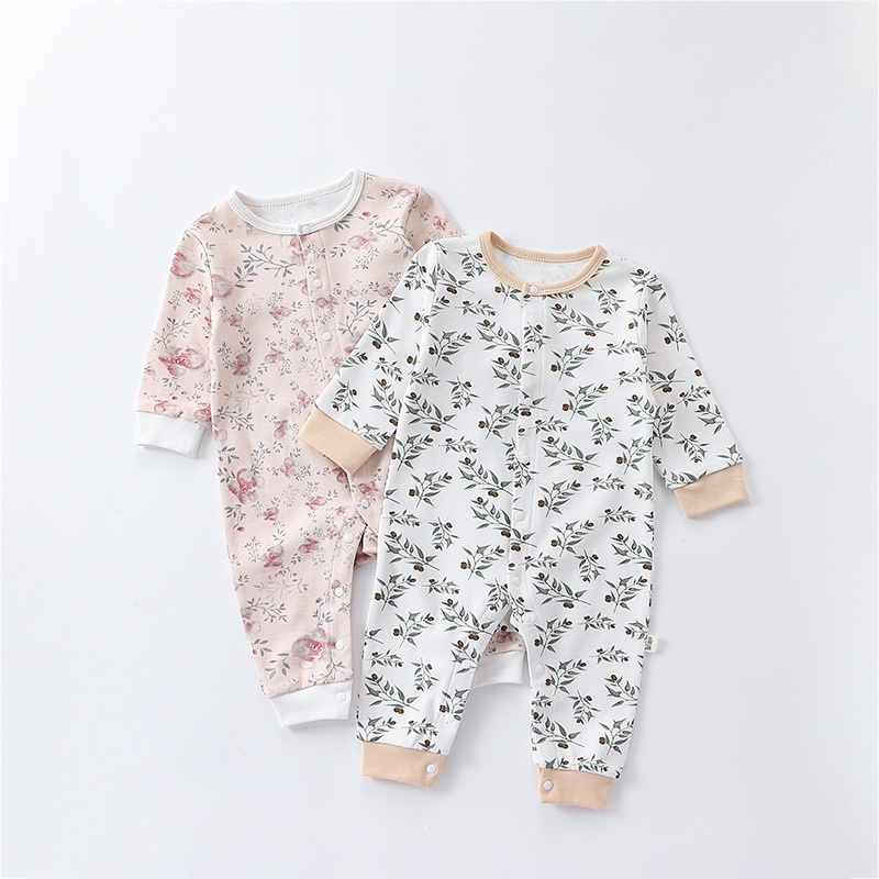 Baby Boy/Girl Flower Plants Long Sleeve Romper