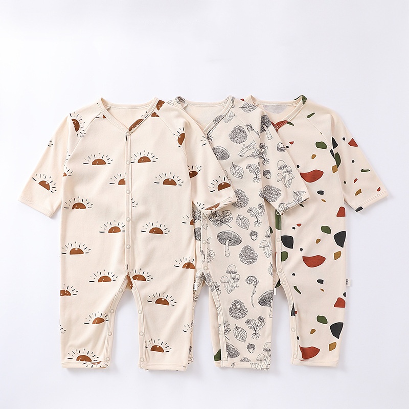 Baby Boy/Girl Cute Sun Coloured Stone Mushroom Long Sleeve Romper