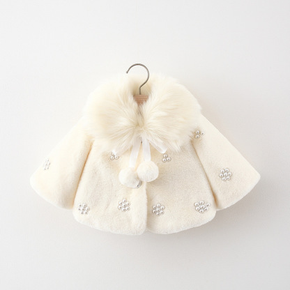Baby Girl Dot Fluff Cape