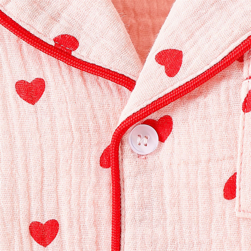 2pcs Baby Girl/Boy Red Heart Cute T-shirt with Pant Set