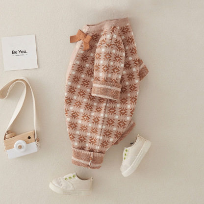 Baby Hooded Knit Sweater Romper