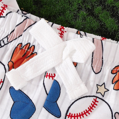 2pcs Baby Boy Cute Baseball T-shirt with Pant Set