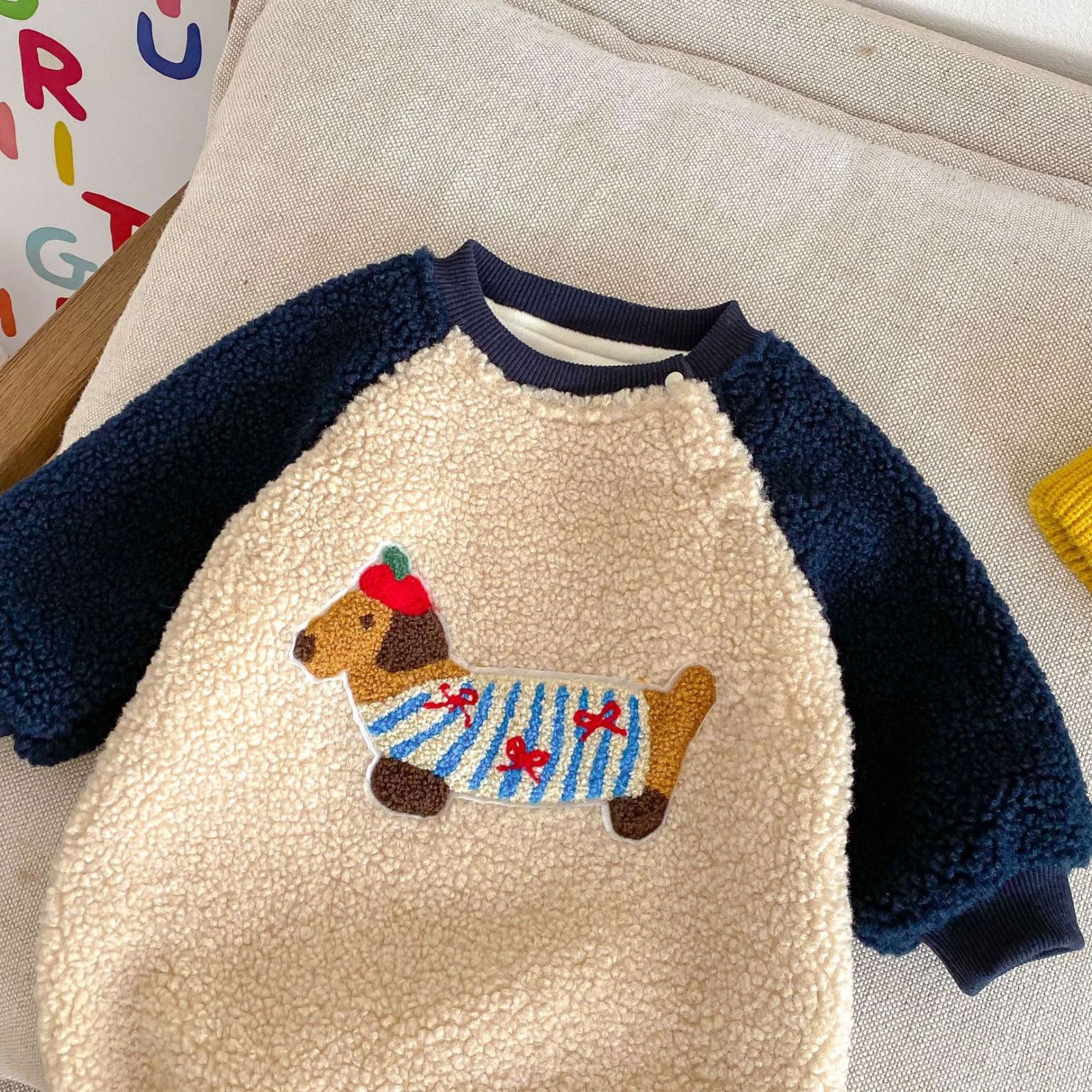 Baby Cute Puppy Pellet Plush Romper