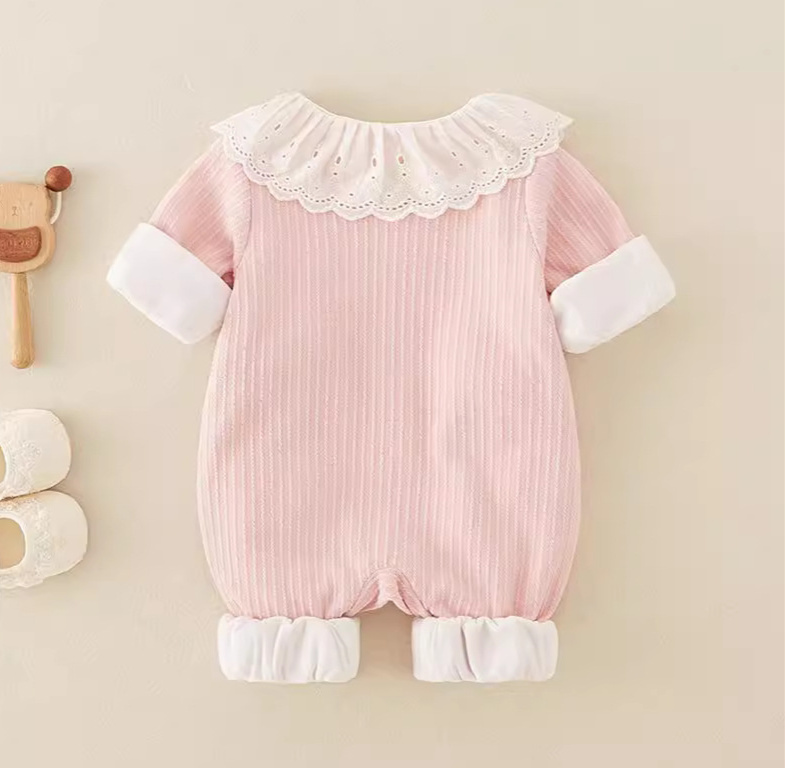 Baby Bear Pink Princess Bow Tie Romper