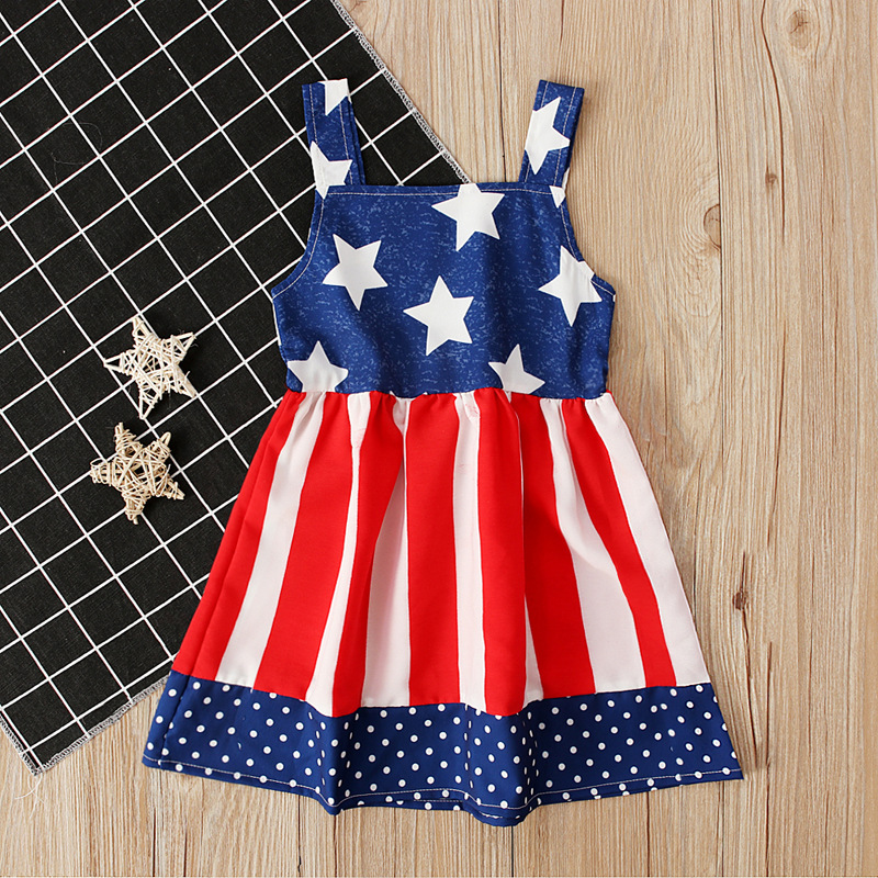 Baby Toddler Girl AStar and Stripe Sleeveless Dress