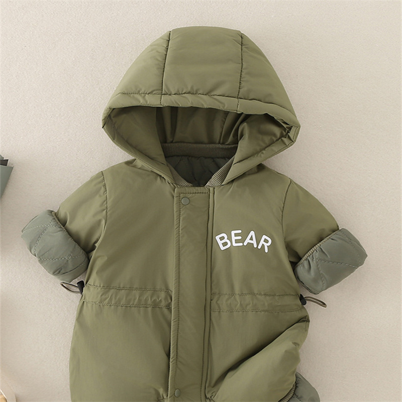 Baby Boy Cute Bear Cotton Thickened Long Sleeve Romper