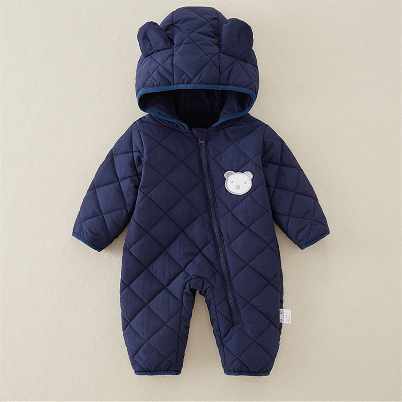 Baby Boy/Girl Cute Bear Thickened Hooded Romper
