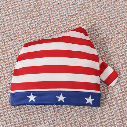 Baby Boys Independence Day Letters Bodysuit + pant + hat three-piece suit