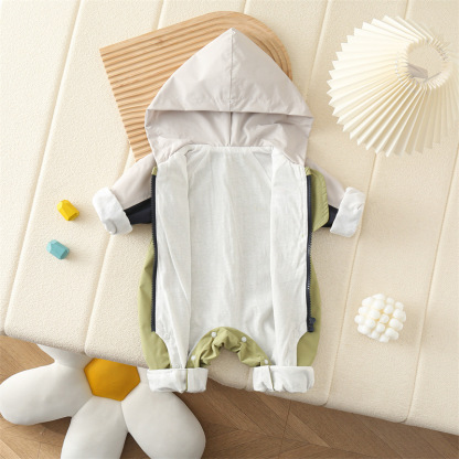 Baby Boy Cute Puppy Punch Long Sleeve Romper