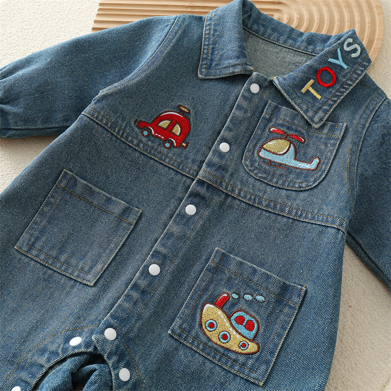 Baby Boy Cute Toy Pattern Cowboy Long Sleeve Romper