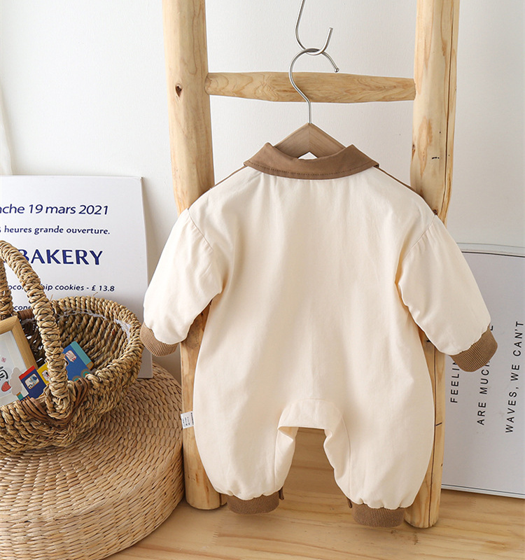 Baby Boy Cute Bear Workwear Long Sleeve Romper