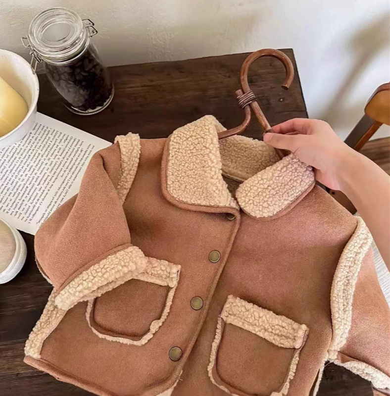 Baby Boy/Girl Padded Warm Plush Pockets Jacket Top
