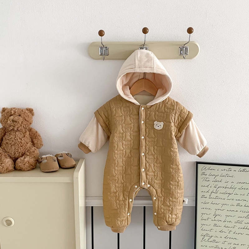 Baby Cute Bear Hooded Cotton Romper