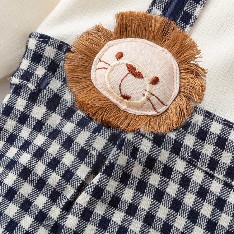 Baby Boy Little Lion Handsome College Style Bow Tie Romper