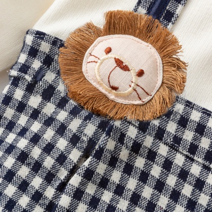 Baby Boy Little Lion Handsome College Style Bow Tie Romper