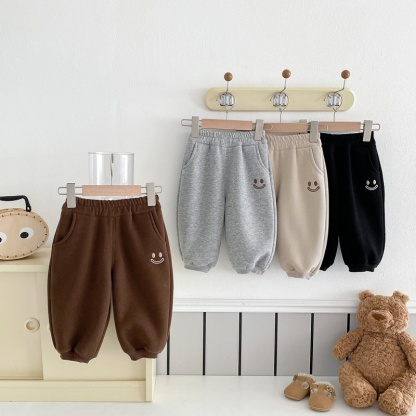 Baby Boy/Girl Fashion Casual Smiley Face Print Back Pocket Pants