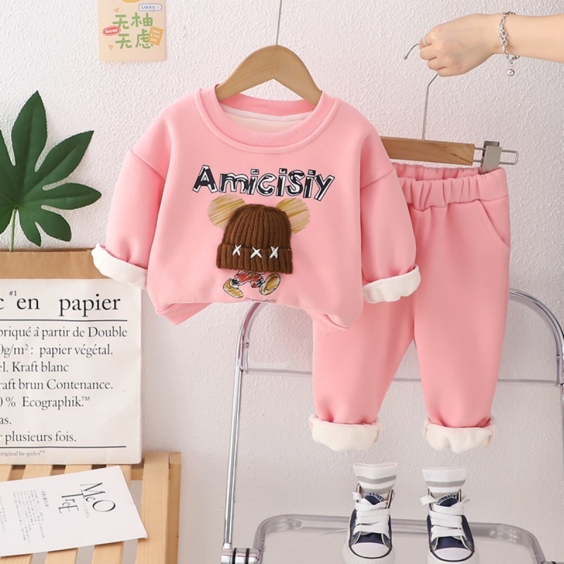 2pcs Baby Boy/Girl Thickened and Padded Cute Hat With Mouse Pattern Set