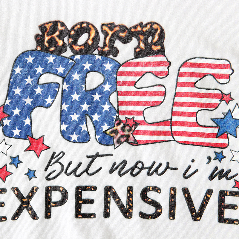 2pcs Baby Girl American Independence Day Letters T-shirt with Flared pants Set