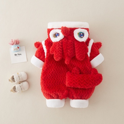 Baby Boy Chinese Dragon Hooded Thickened and Cotton Romper