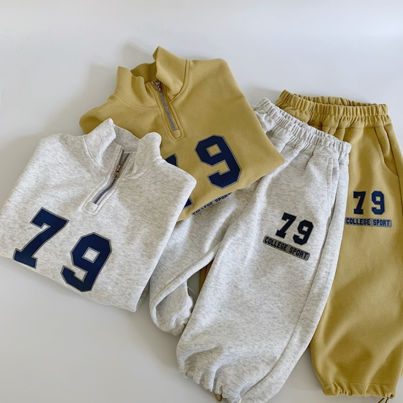 2pcs Baby Boy Digital Sports Handsome Sweatshirt + Casual Trousers Set