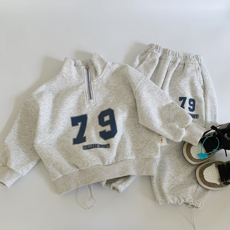 2pcs Baby Boy Digital Sports Handsome Sweatshirt + Casual Trousers Set
