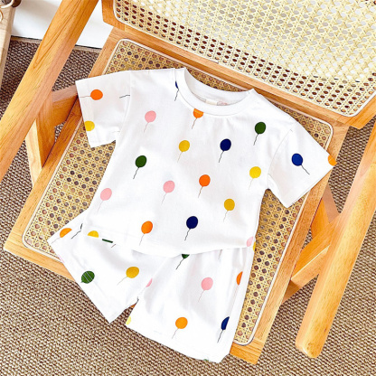 2pcs BabyBoy Colourful Balloons T-shirt with Pant Set