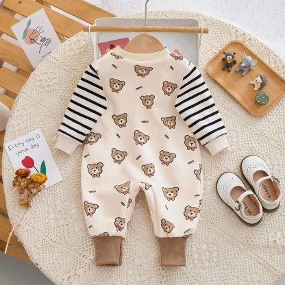 Baby Boy Fake Two Bear Padded Romper